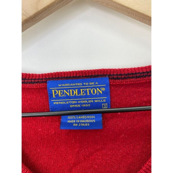 Pendleton V Neck Long Sleeve Solid Sweater Red S - Picture 5 of 5